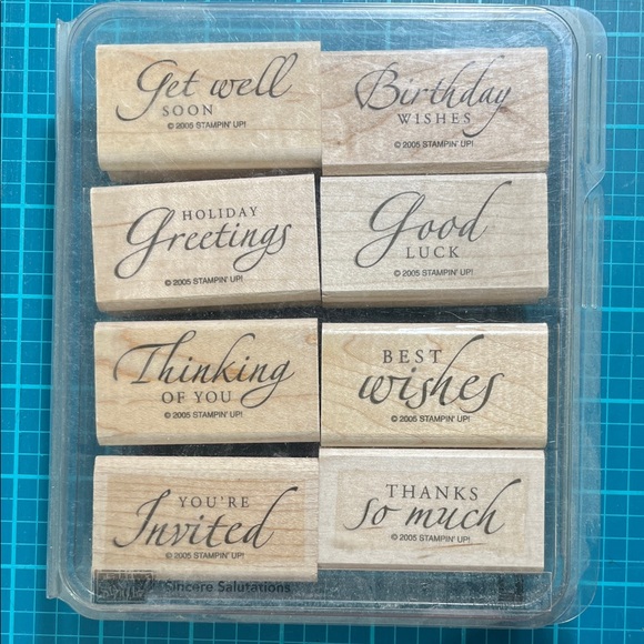 Stampin' Up! Sincere Salutations Wooden Stamp Set - Natural Wood - Picture 1 of 2